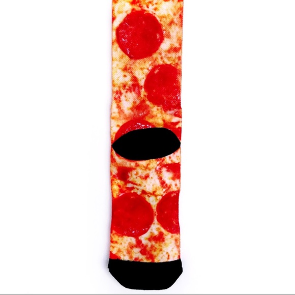 Crazy Socks Pepperoni Cheese Pizza Crew Socks Mens Womens Fun Novelty Gift - Picture 5 of 6